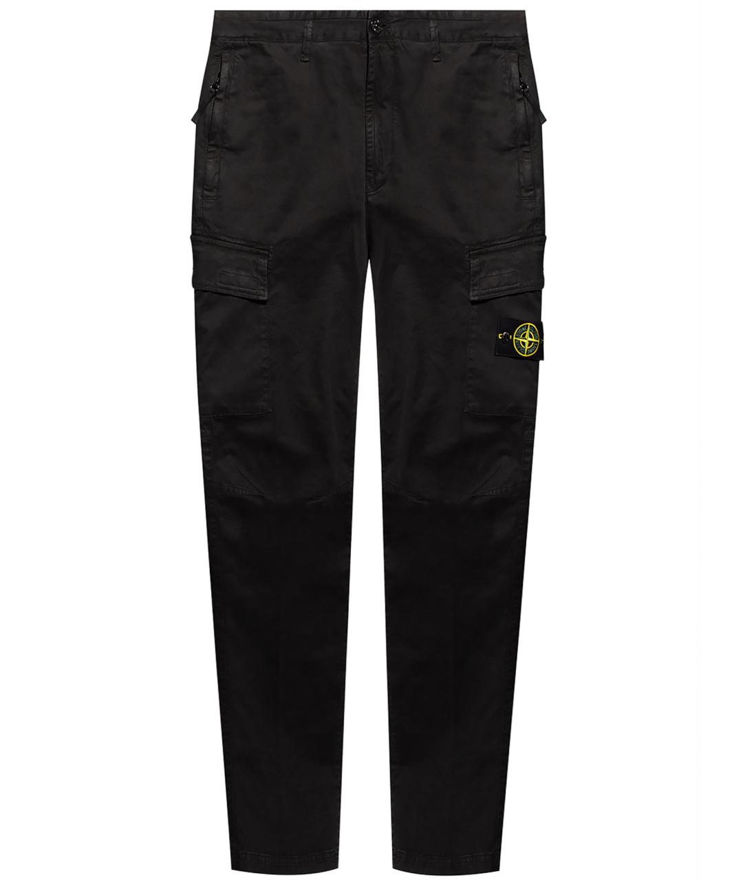 STONE ISLAND Черные хлопковые повседневные брюки, фото 1