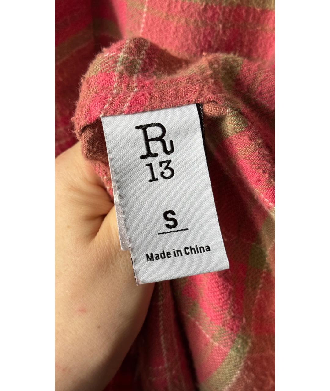 R13 Розовая хлопковая рубашка, фото 4
