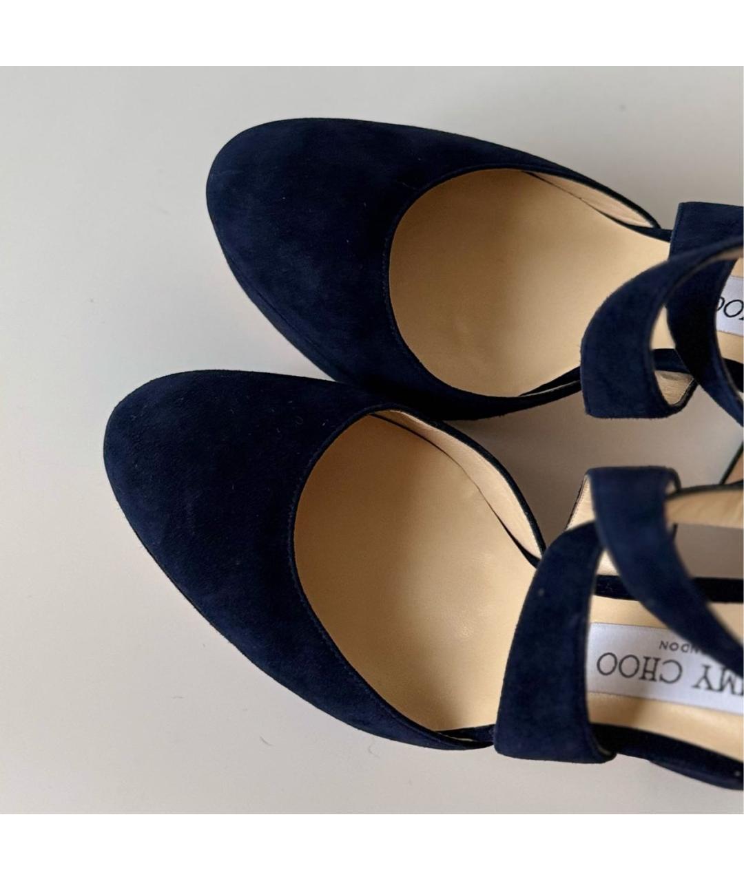 JIMMY CHOO Темно-синие замшевые туфли, фото 5