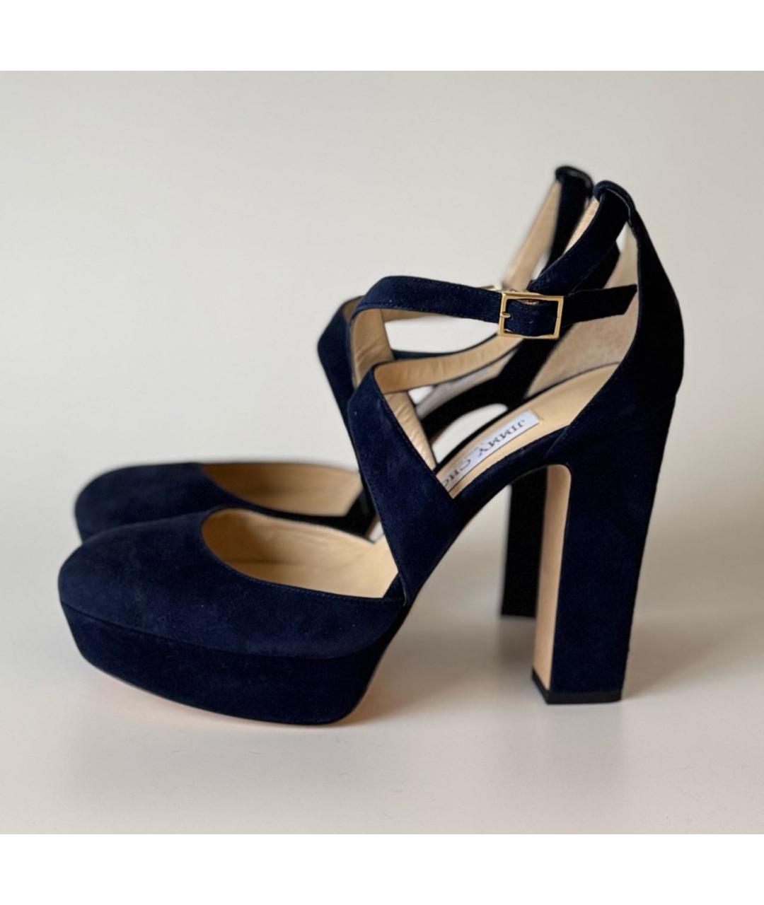 JIMMY CHOO Темно-синие замшевые туфли, фото 9