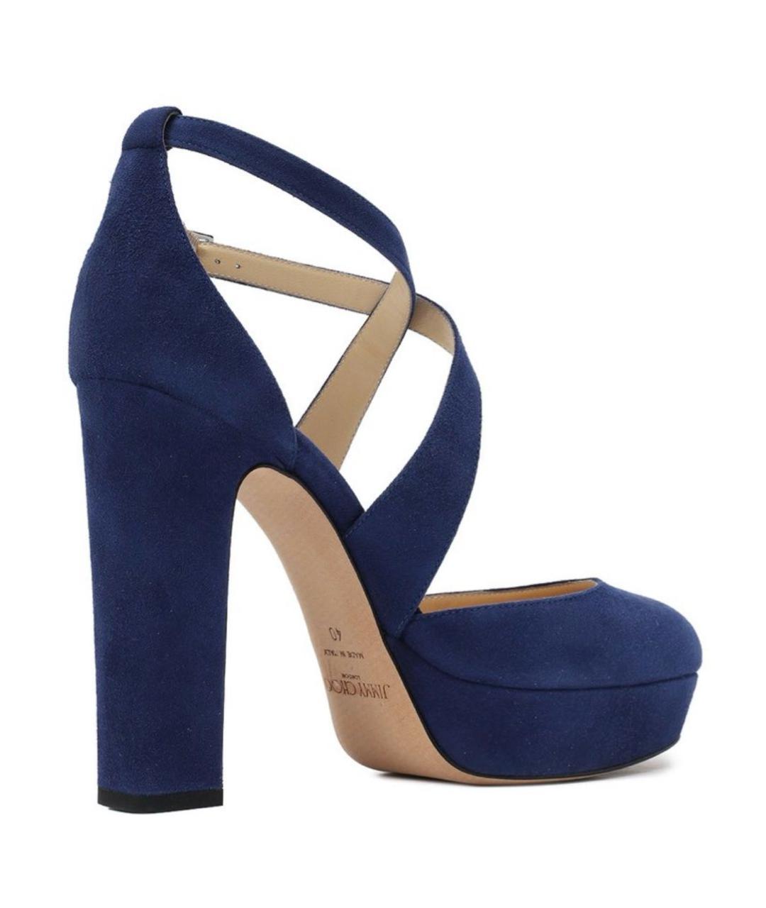JIMMY CHOO Темно-синие замшевые туфли, фото 8