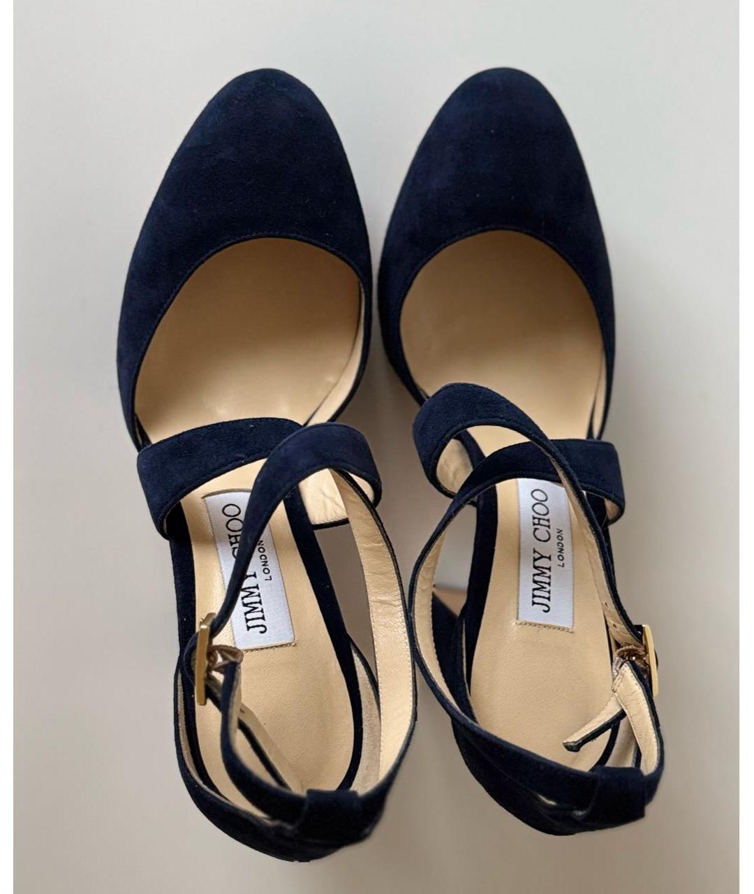 JIMMY CHOO Темно-синие замшевые туфли, фото 3