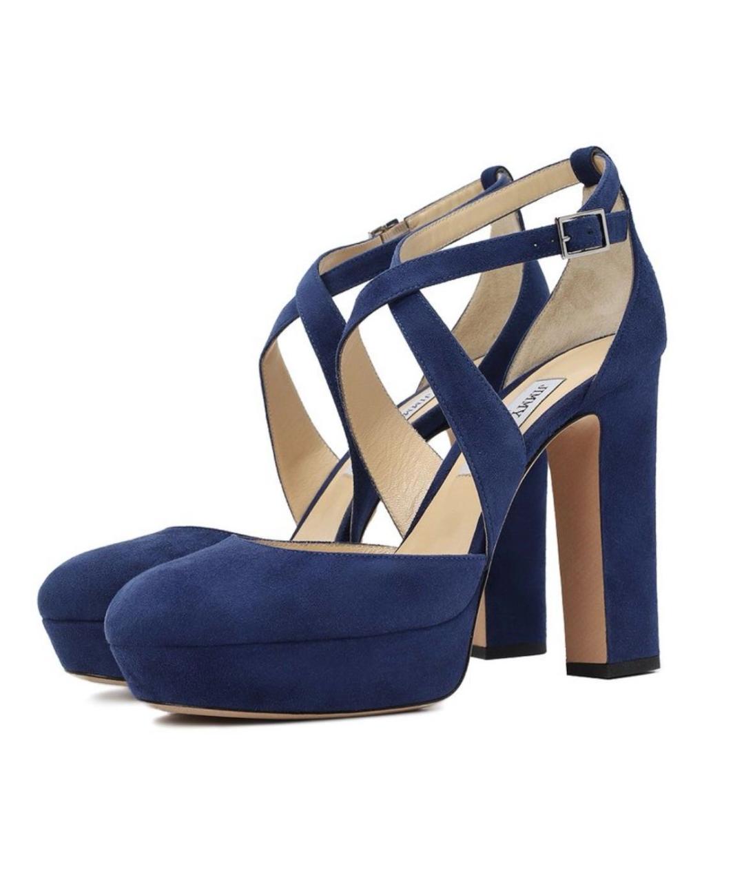 JIMMY CHOO Темно-синие замшевые туфли, фото 7