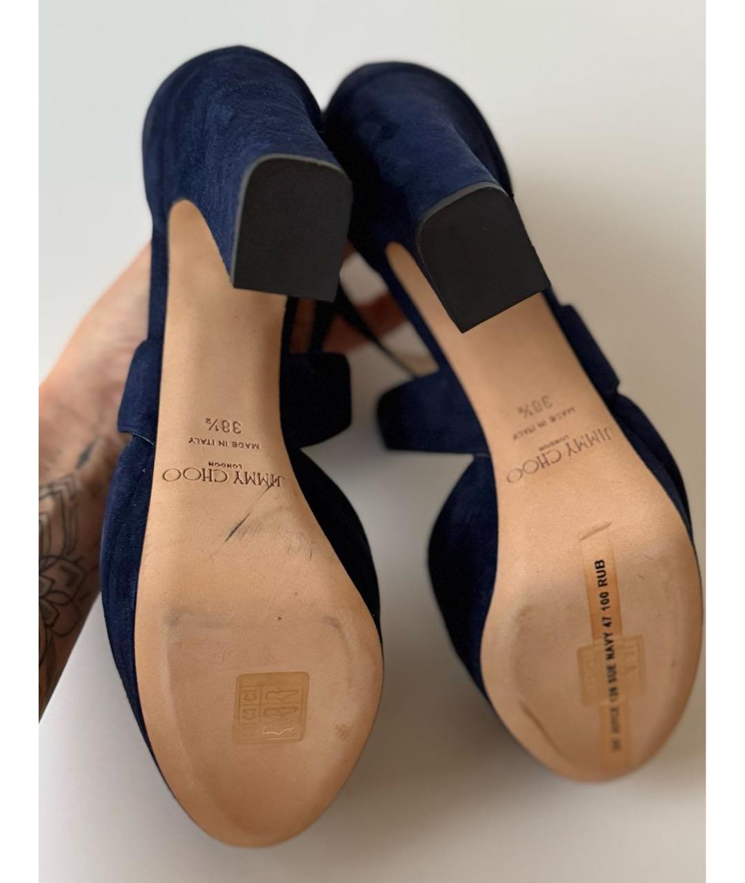 JIMMY CHOO Темно-синие замшевые туфли, фото 6