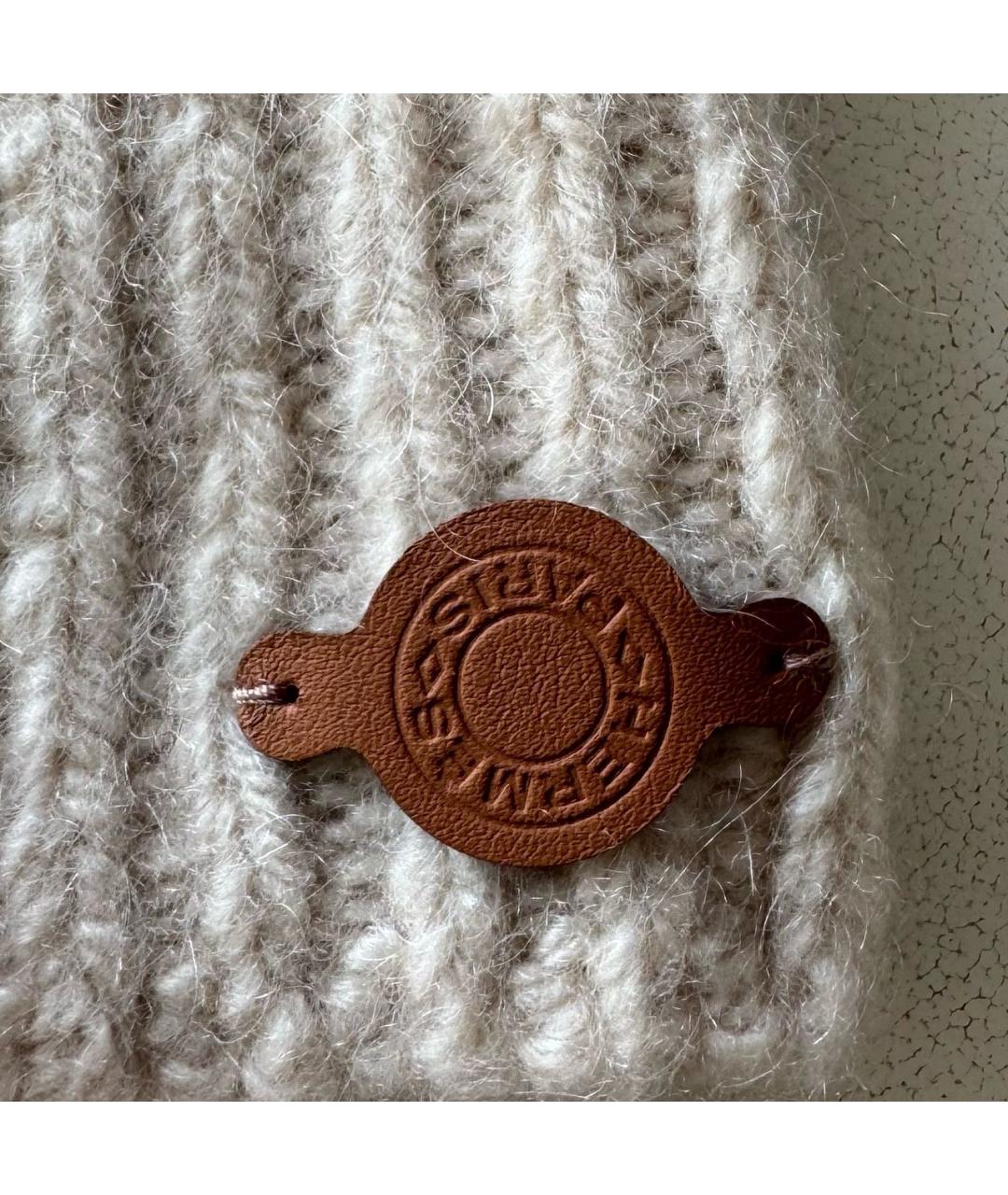 HERMES Бежевая кашемировая шапка, фото 6