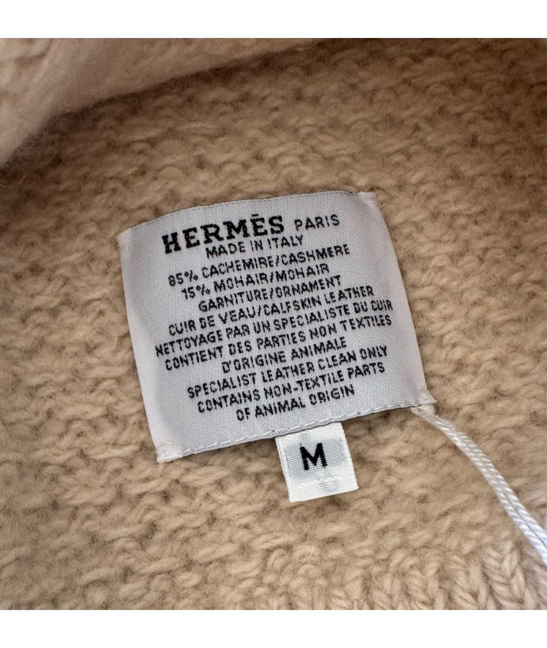 HERMES Бежевая кашемировая шапка, фото 4