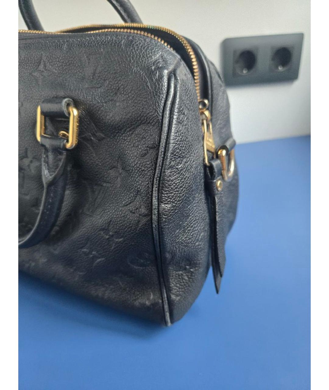 LOUIS VUITTON Темно-синяя кожаная сумка с короткими ручками, фото 3