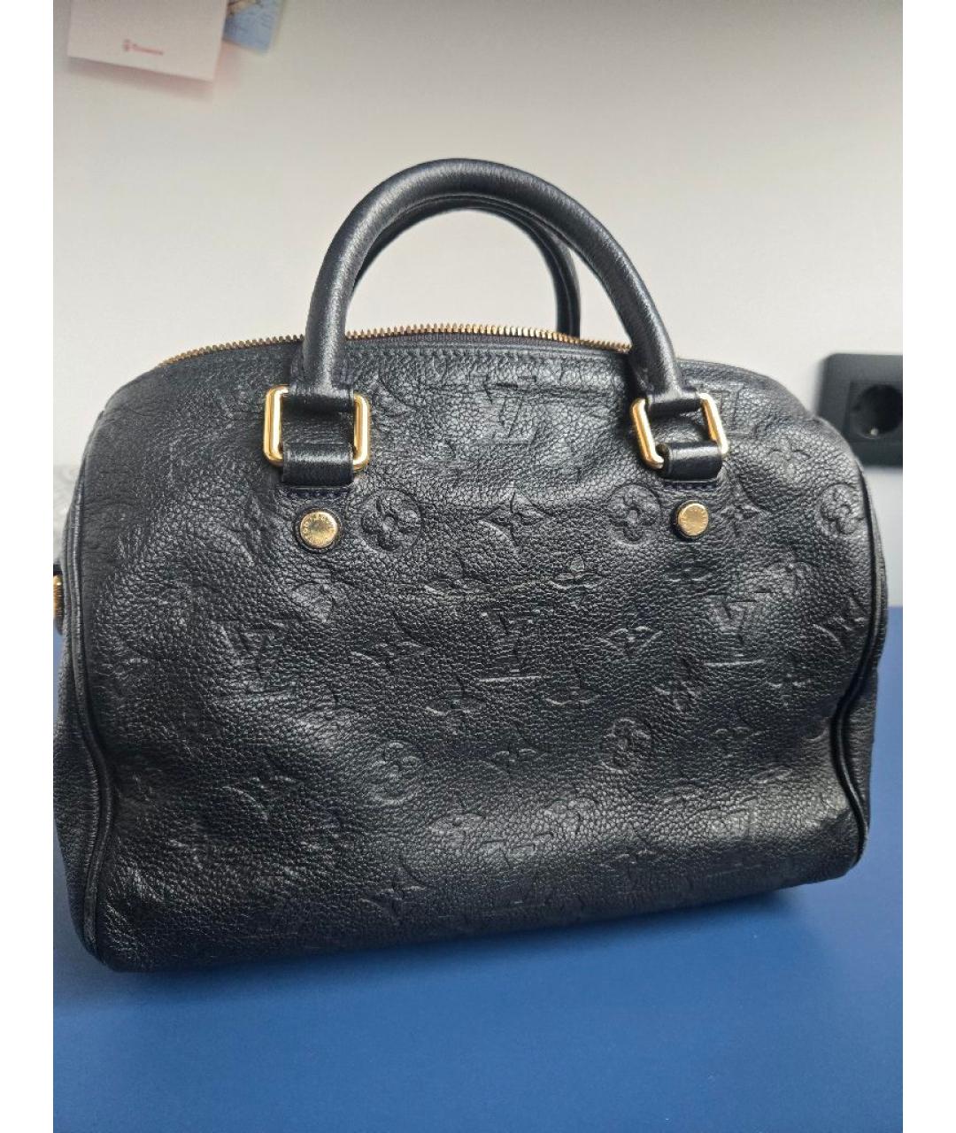 LOUIS VUITTON Темно-синяя кожаная сумка с короткими ручками, фото 11