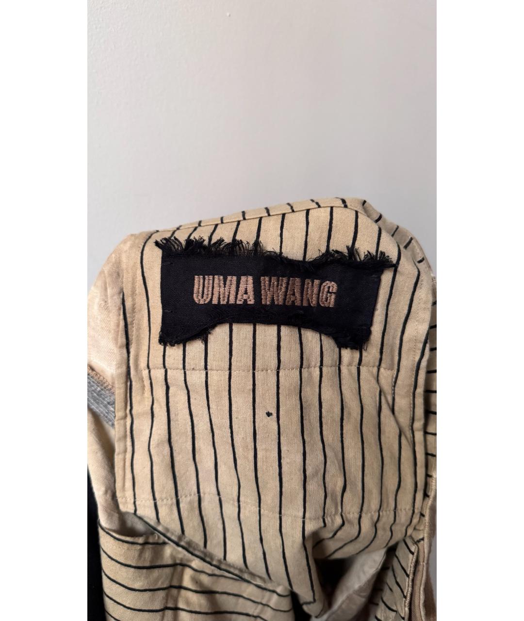 UMA WANG Коричневые льняные бриджи, фото 3