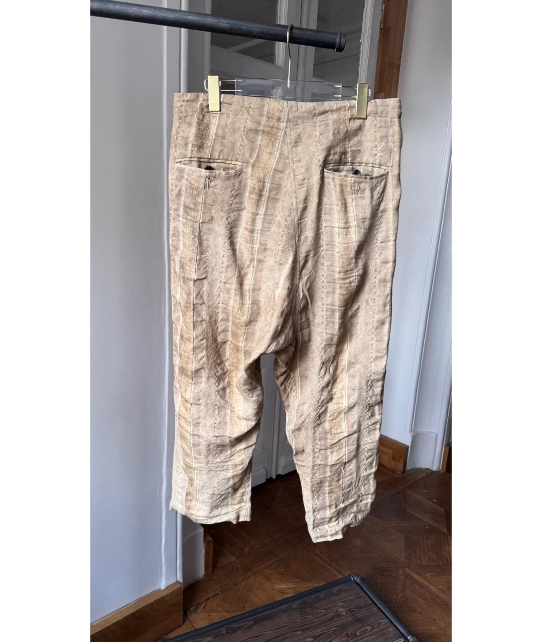 UMA WANG Коричневые льняные бриджи, фото 2