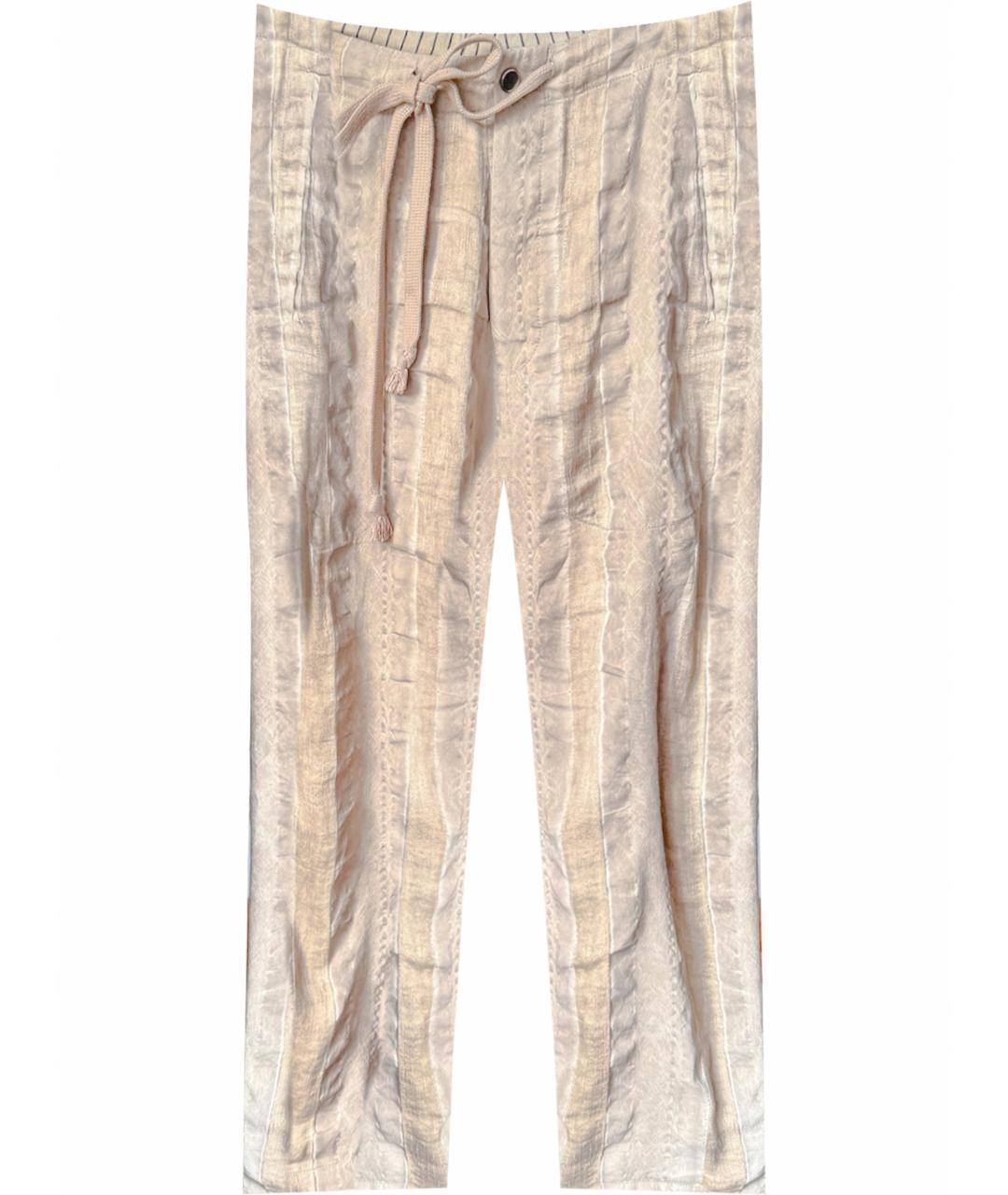 UMA WANG Коричневые льняные бриджи, фото 1