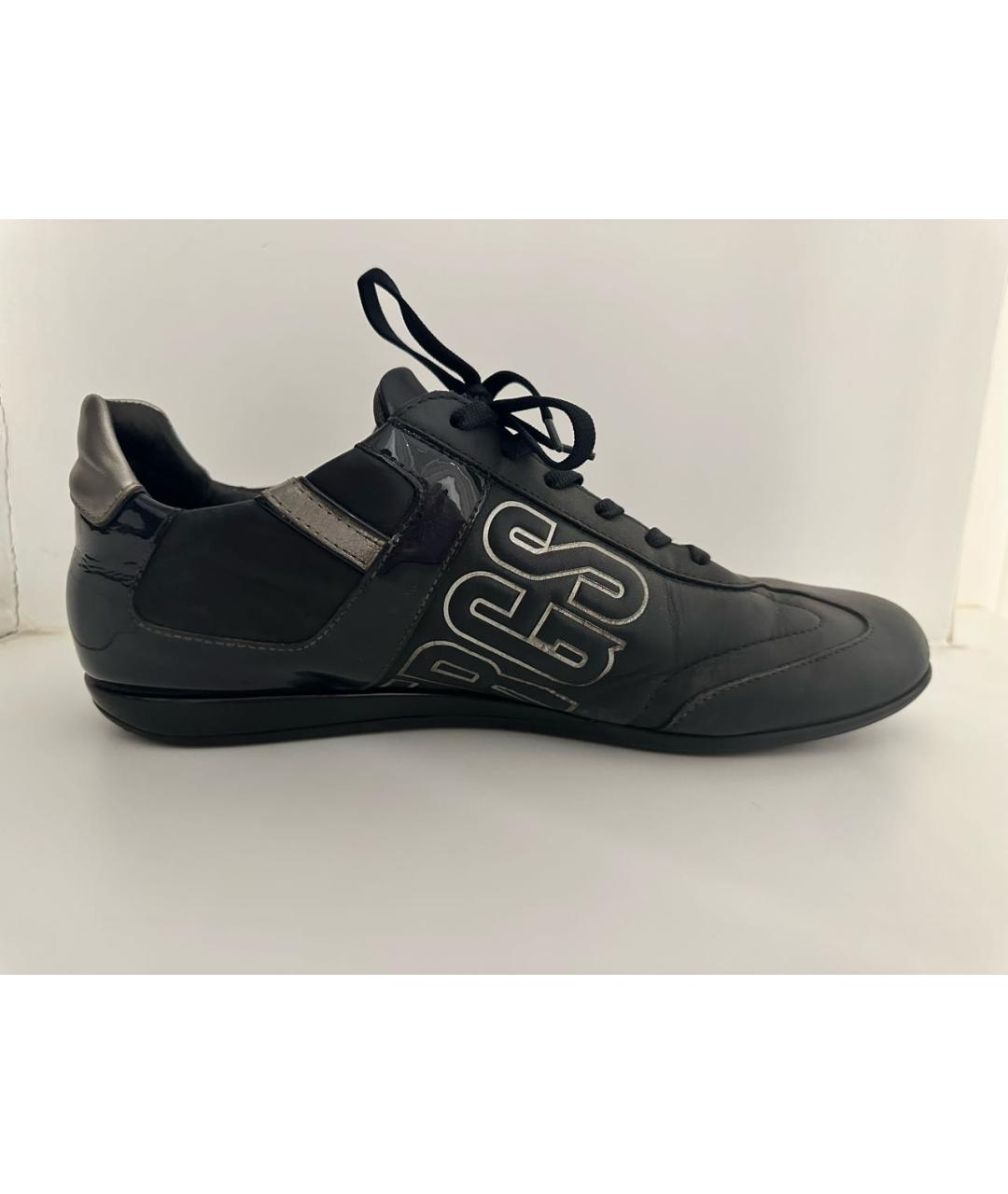 BIKKEMBERGS Синие кожаные низкие кроссовки / кеды, фото 5