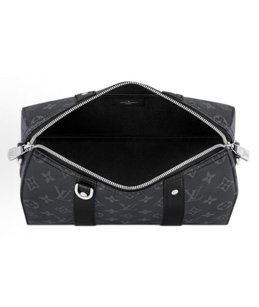 LOUIS VUITTON Антрацитовая кожаная сумка на плечо, фото 4