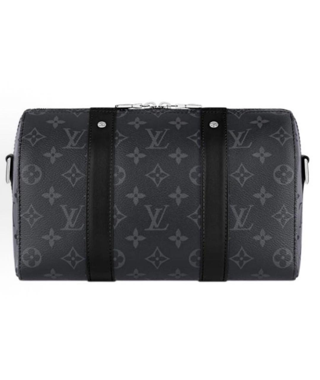 LOUIS VUITTON Антрацитовая кожаная сумка на плечо, фото 3