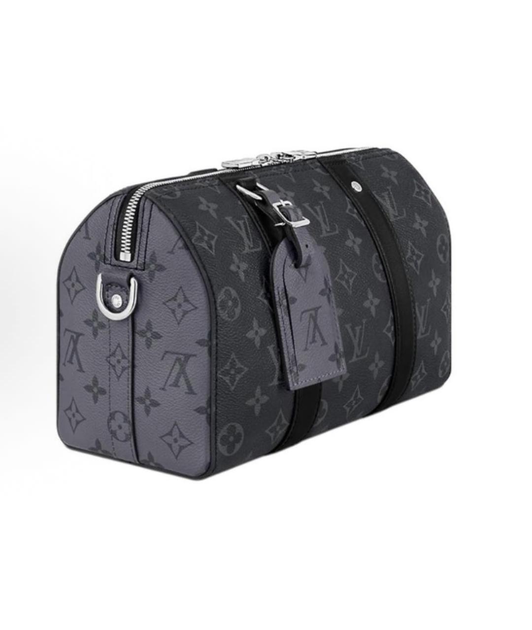 LOUIS VUITTON Антрацитовая кожаная сумка на плечо, фото 2