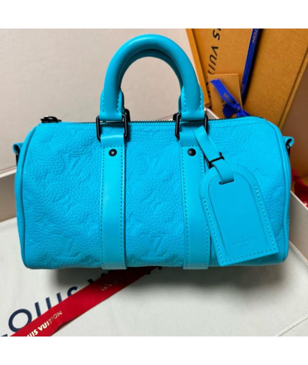 LOUIS VUITTON Бирюзовая кожаная сумка на плечо, фото 4