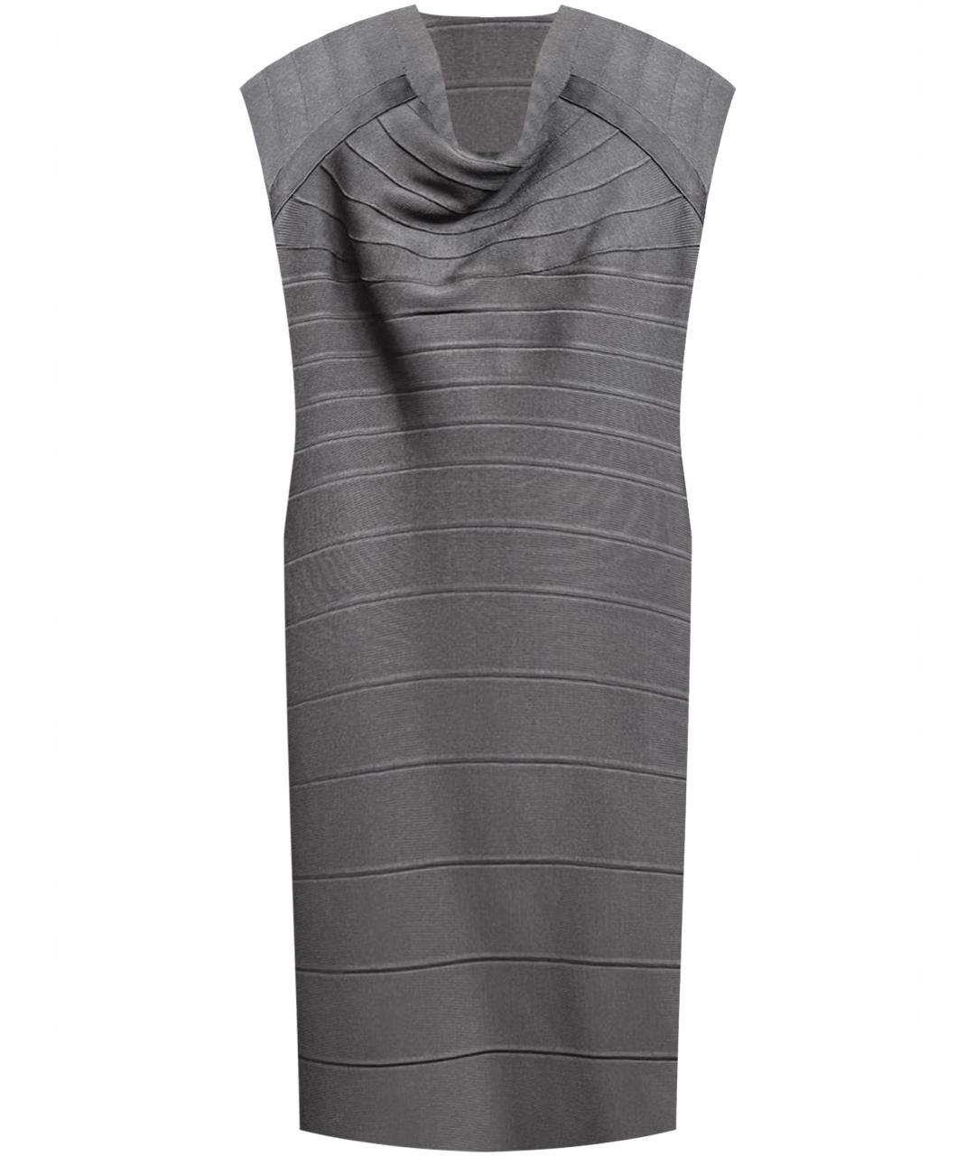 HERVE LEGER Серое синтетическое коктейльное платье, фото 1