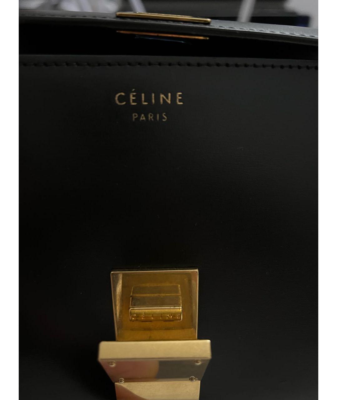 CELINE Черная кожаная сумка через плечо, фото 3