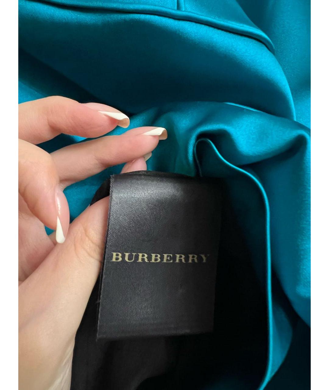 BURBERRY Бирюзовое ацетатное коктейльное платье, фото 7