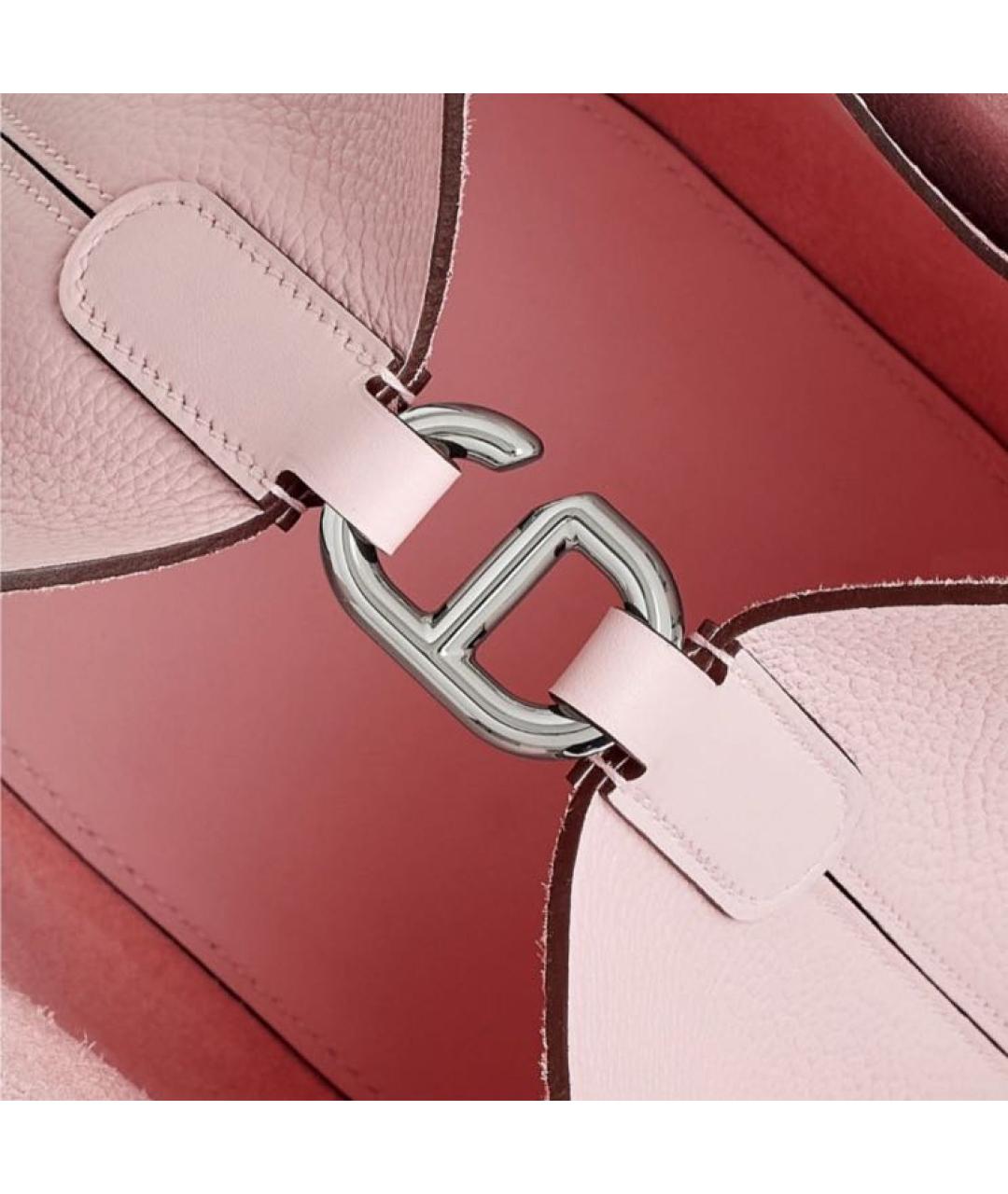 HERMES Розовая кожаная сумка тоут, фото 4