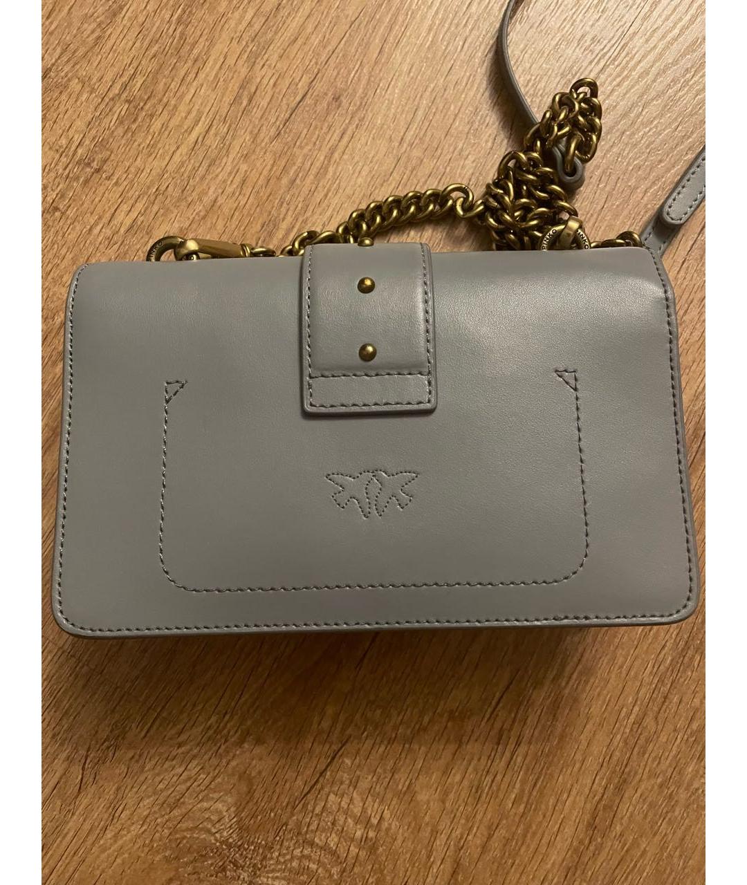 PINKO Серая кожаная сумка через плечо, фото 3