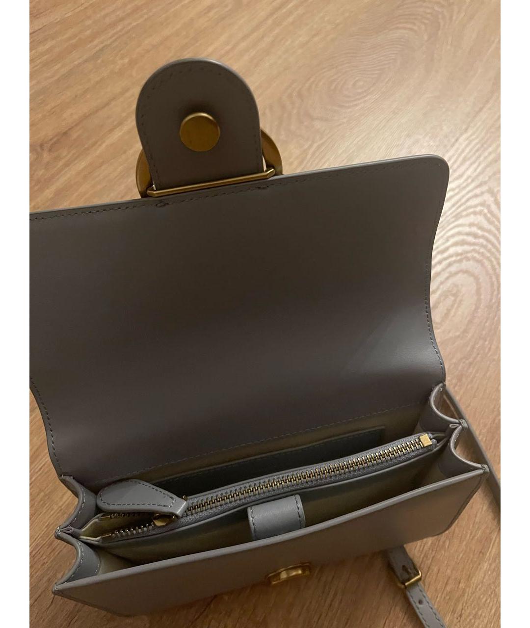 PINKO Серая кожаная сумка через плечо, фото 6