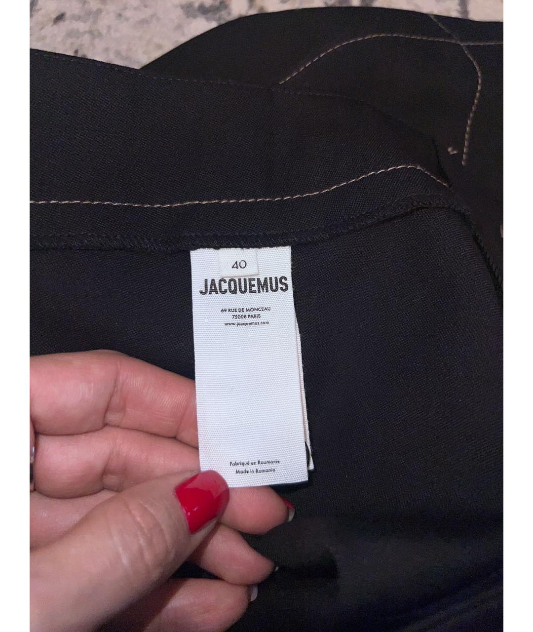 JACQUEMUS Черные шерстяные шорты, фото 5