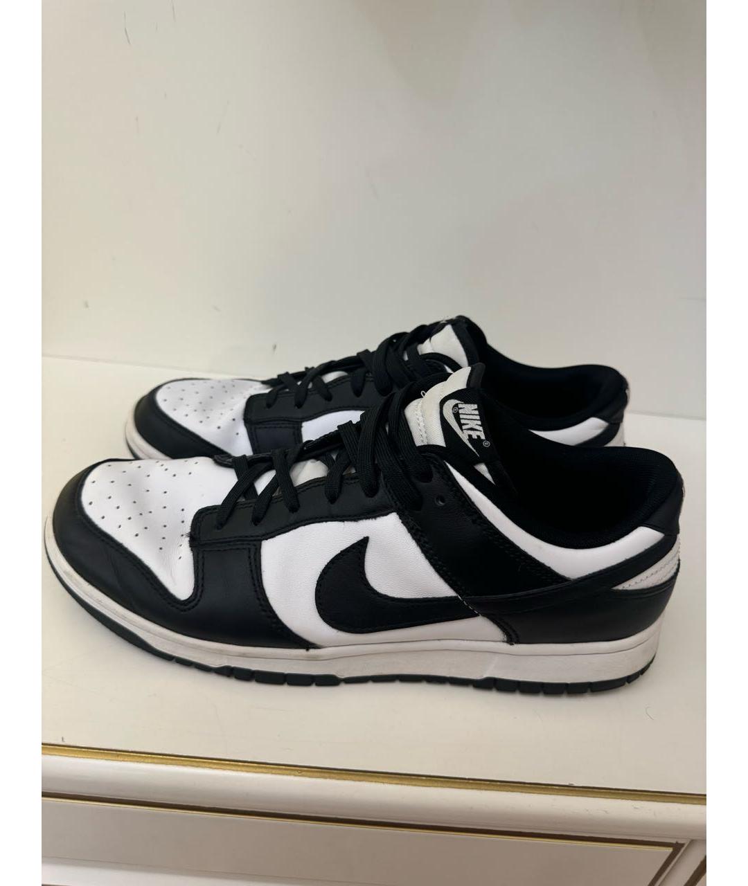 NIKE Черные кожаные низкие кроссовки / кеды, фото 6