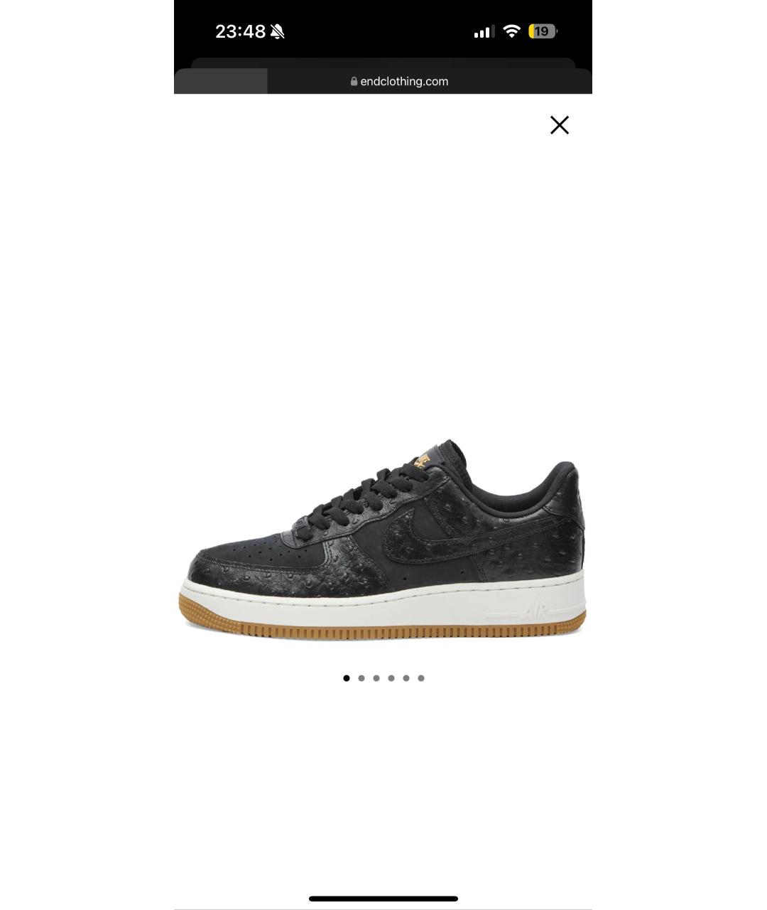 NIKE Черные кожаные кроссовки, фото 5