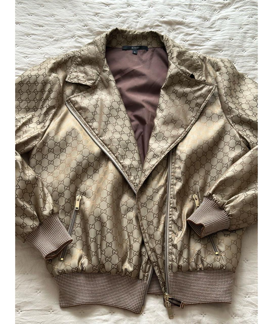 GUCCI Бежевая полиамидовая куртка, фото 3
