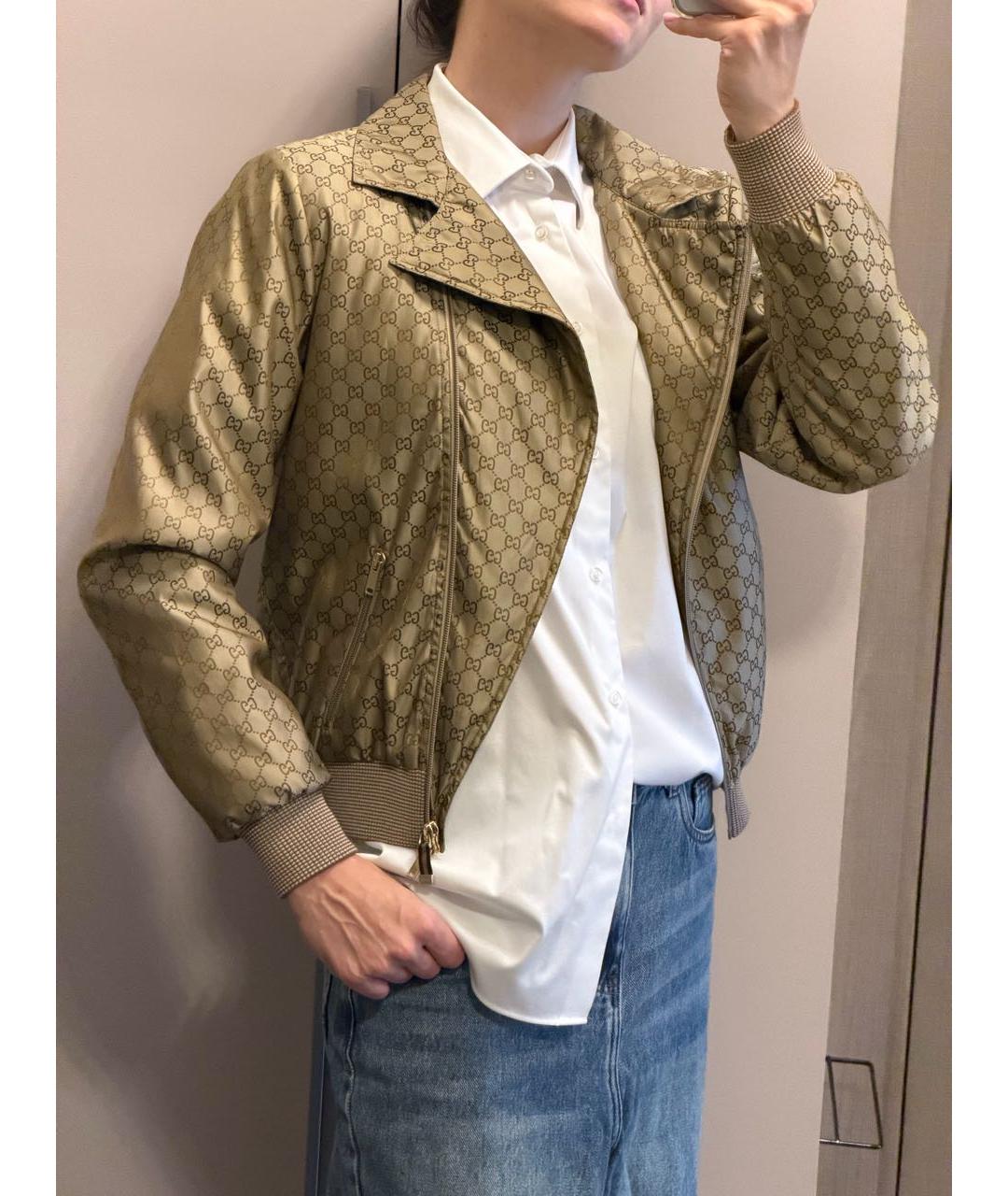 GUCCI Бежевая полиамидовая куртка, фото 8