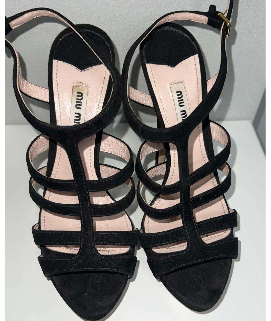 MIU MIU Черные босоножки, фото 3
