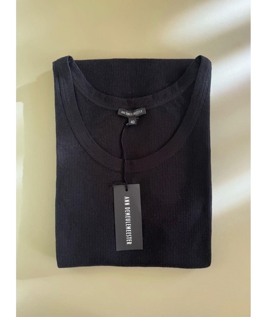 ANN DEMEULEMEESTER Черная вискозная майка, фото 9