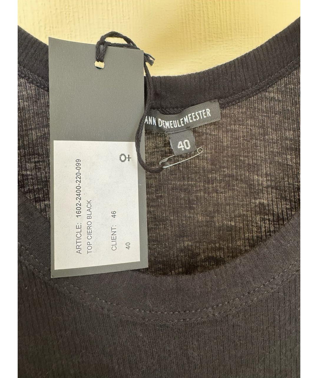 ANN DEMEULEMEESTER Черная вискозная майка, фото 5