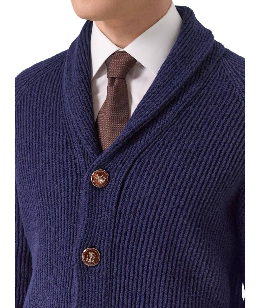 BRUNELLO CUCINELLI Синий кардиган, фото 6