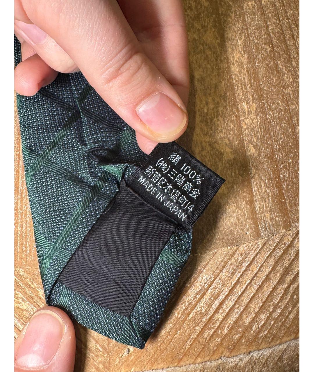 BURBERRY Зеленый тканевый галстук, фото 3