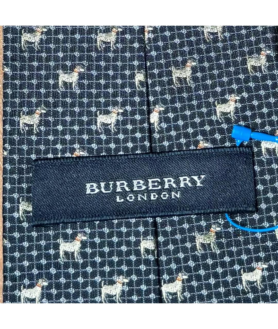 BURBERRY Темно-синий тканевый галстук, фото 2