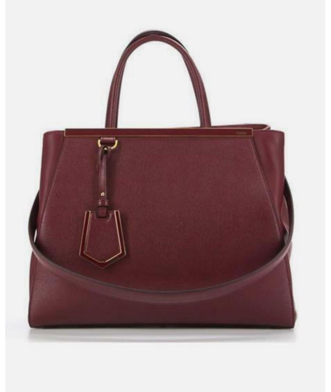 FENDI Бордовая кожаная сумка тоут, фото 8