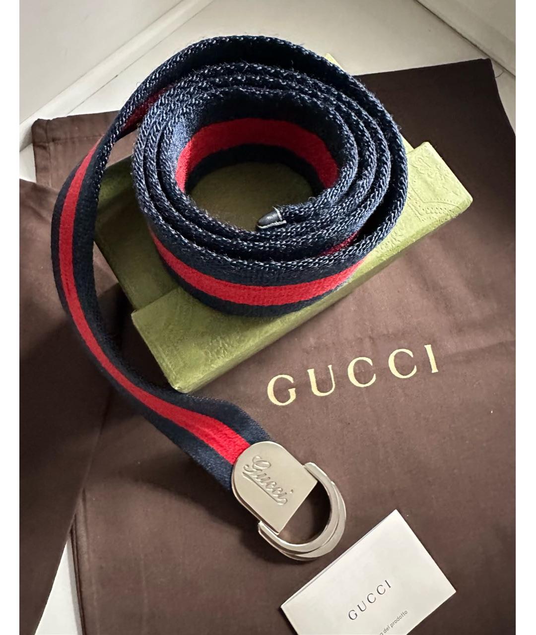 GUCCI Темно-синий ремень, фото 5