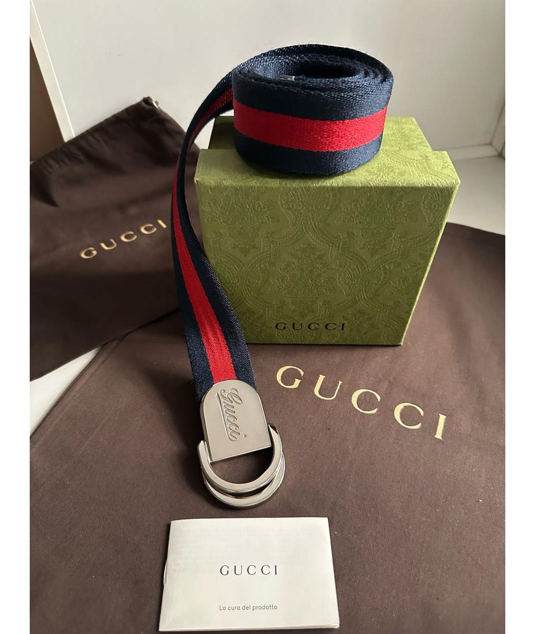 GUCCI Темно-синий ремень, фото 4