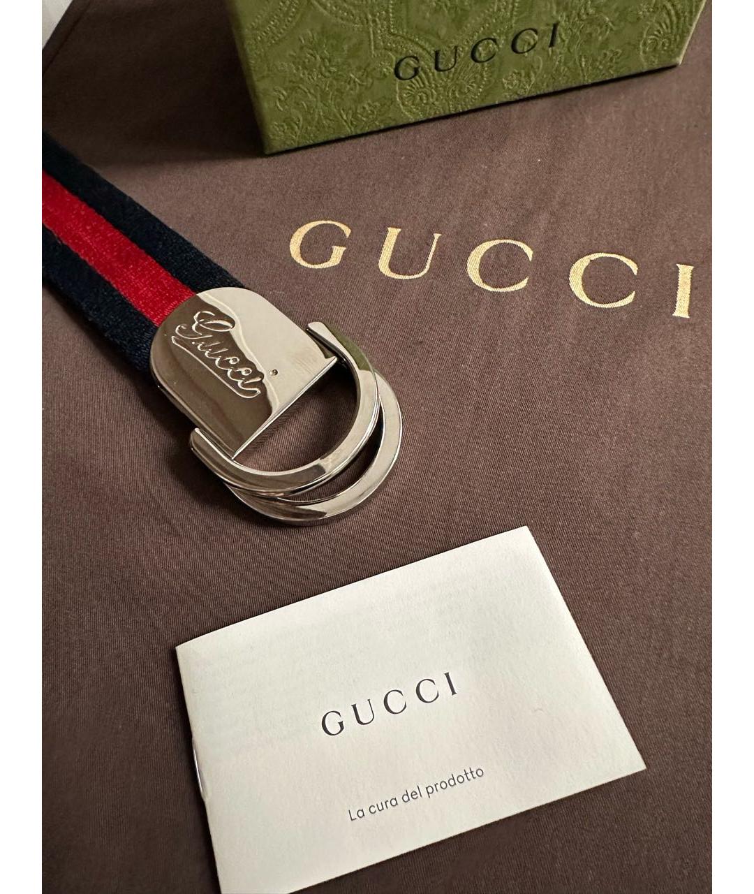 GUCCI Темно-синий ремень, фото 2