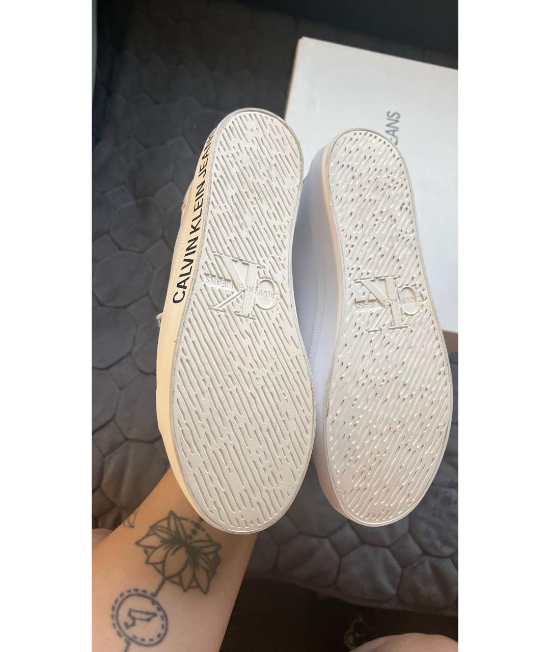 CALVIN KLEIN Белые текстильные кеды, фото 5