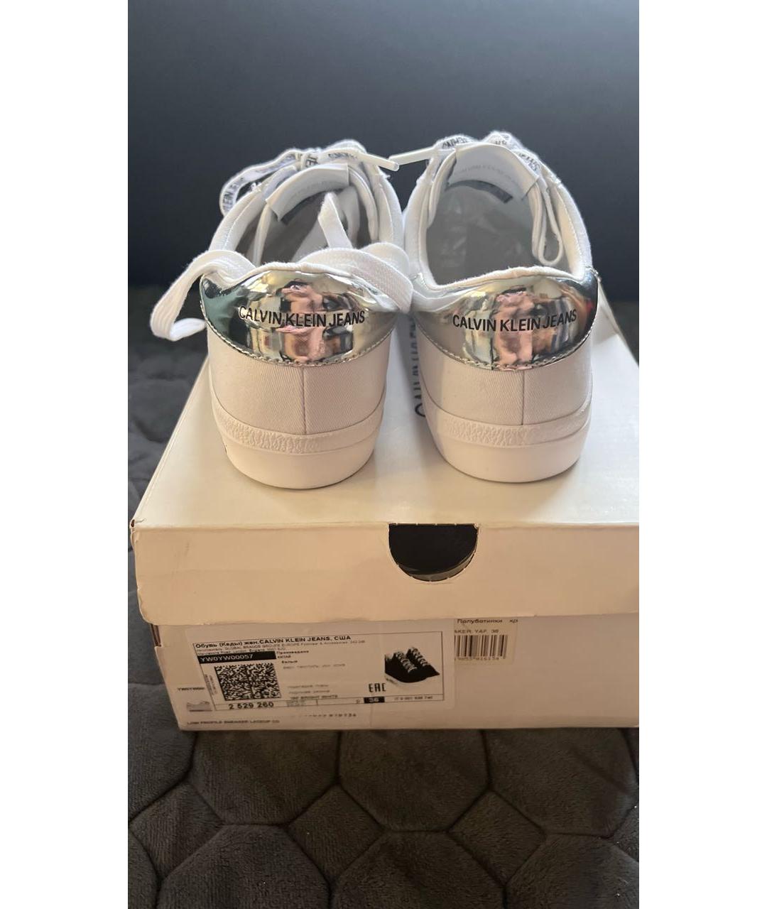 CALVIN KLEIN Белые текстильные кеды, фото 4