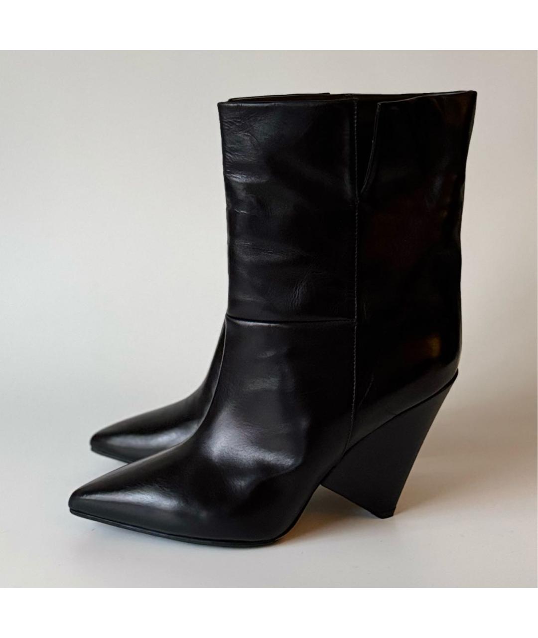 ISABEL MARANT Черные кожаные ботильоны, фото 6