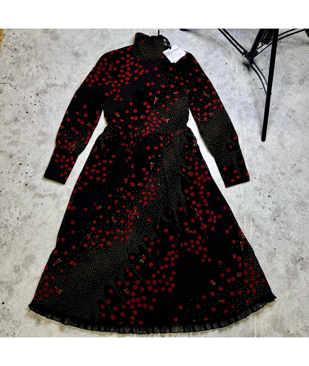 RED VALENTINO Черное полиэстеровое вечернее платье, фото 9