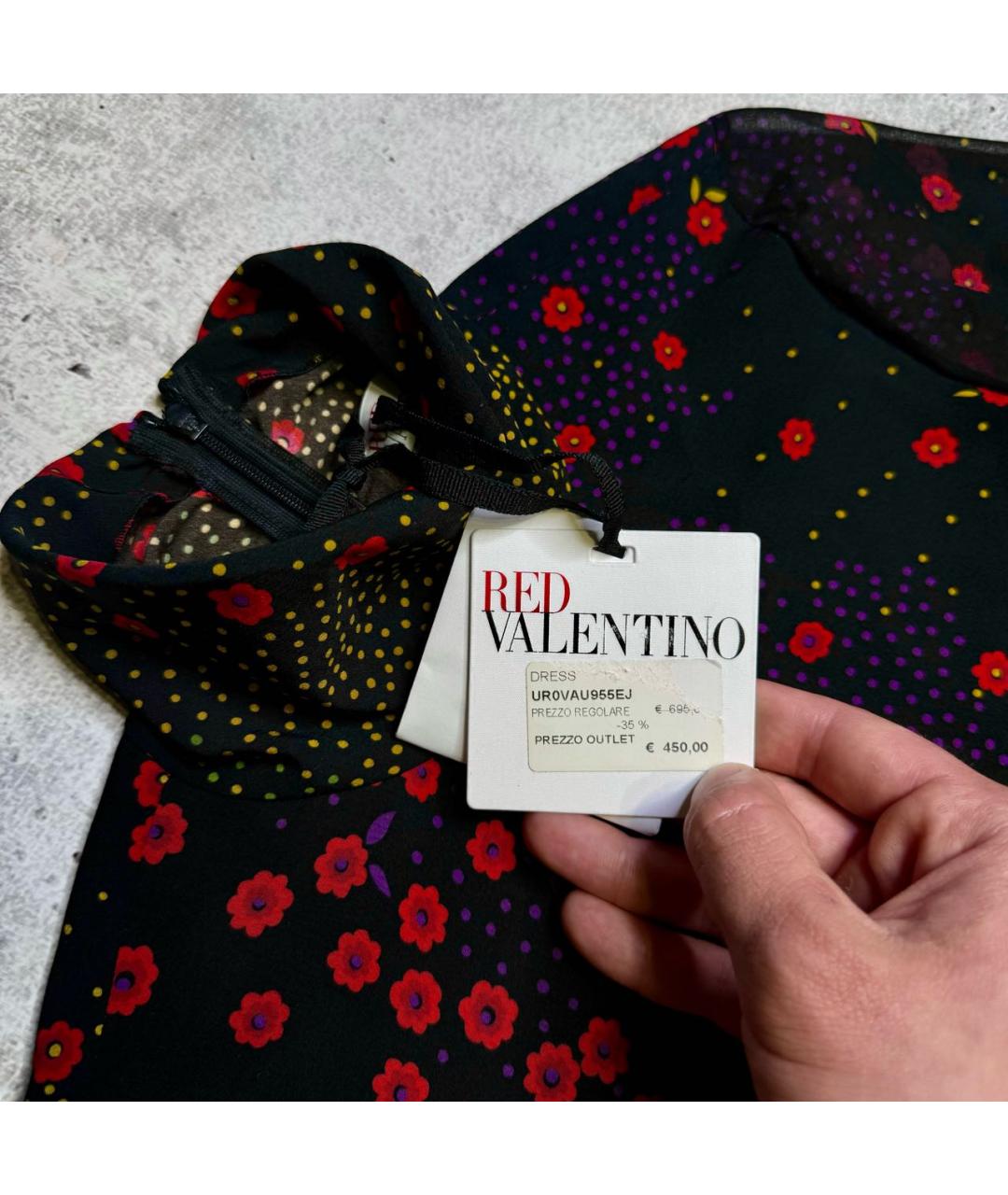 RED VALENTINO Черное полиэстеровое вечернее платье, фото 3