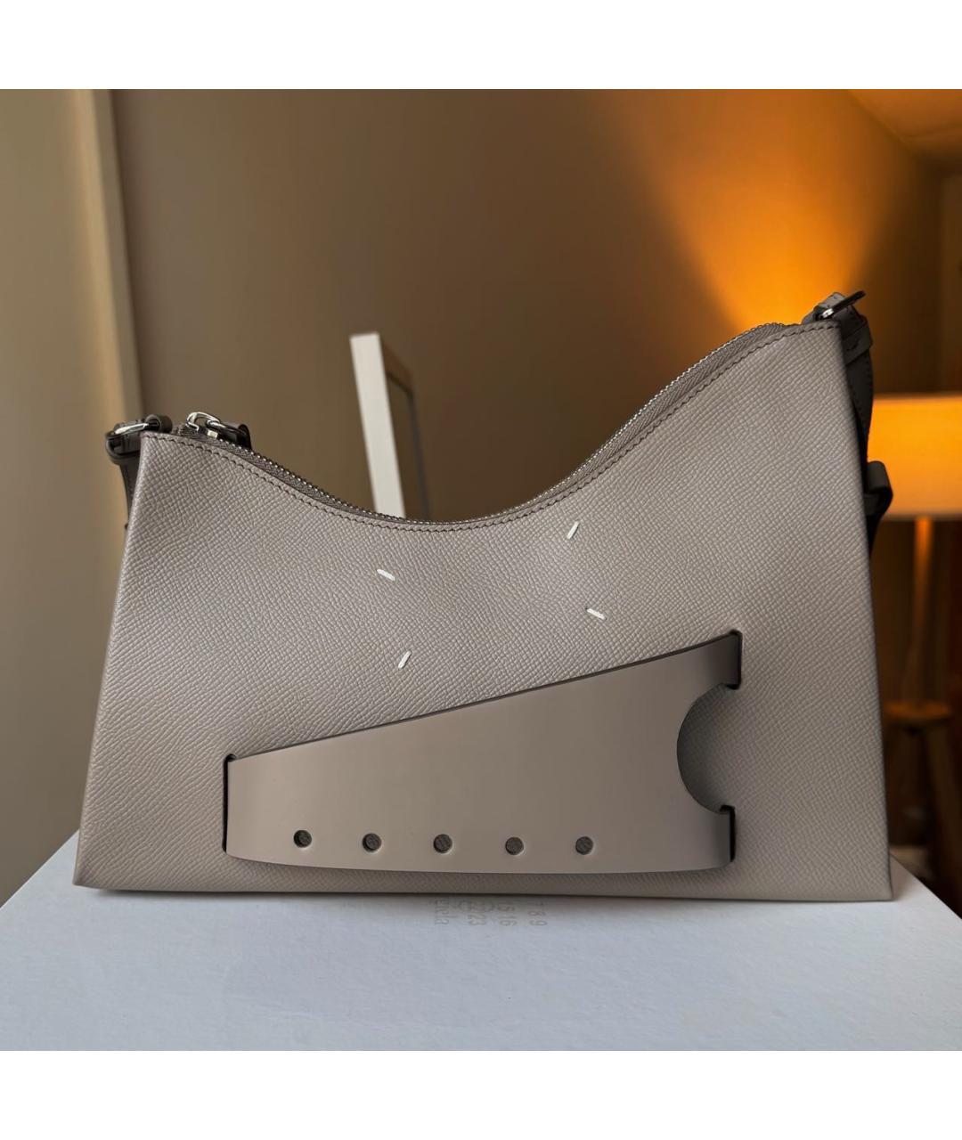 MAISON MARGIELA Бежевая кожаная сумка через плечо, фото 3