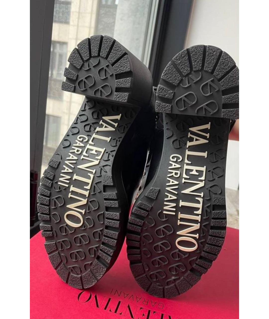 VALENTINO Черные кожаные ботинки, фото 7