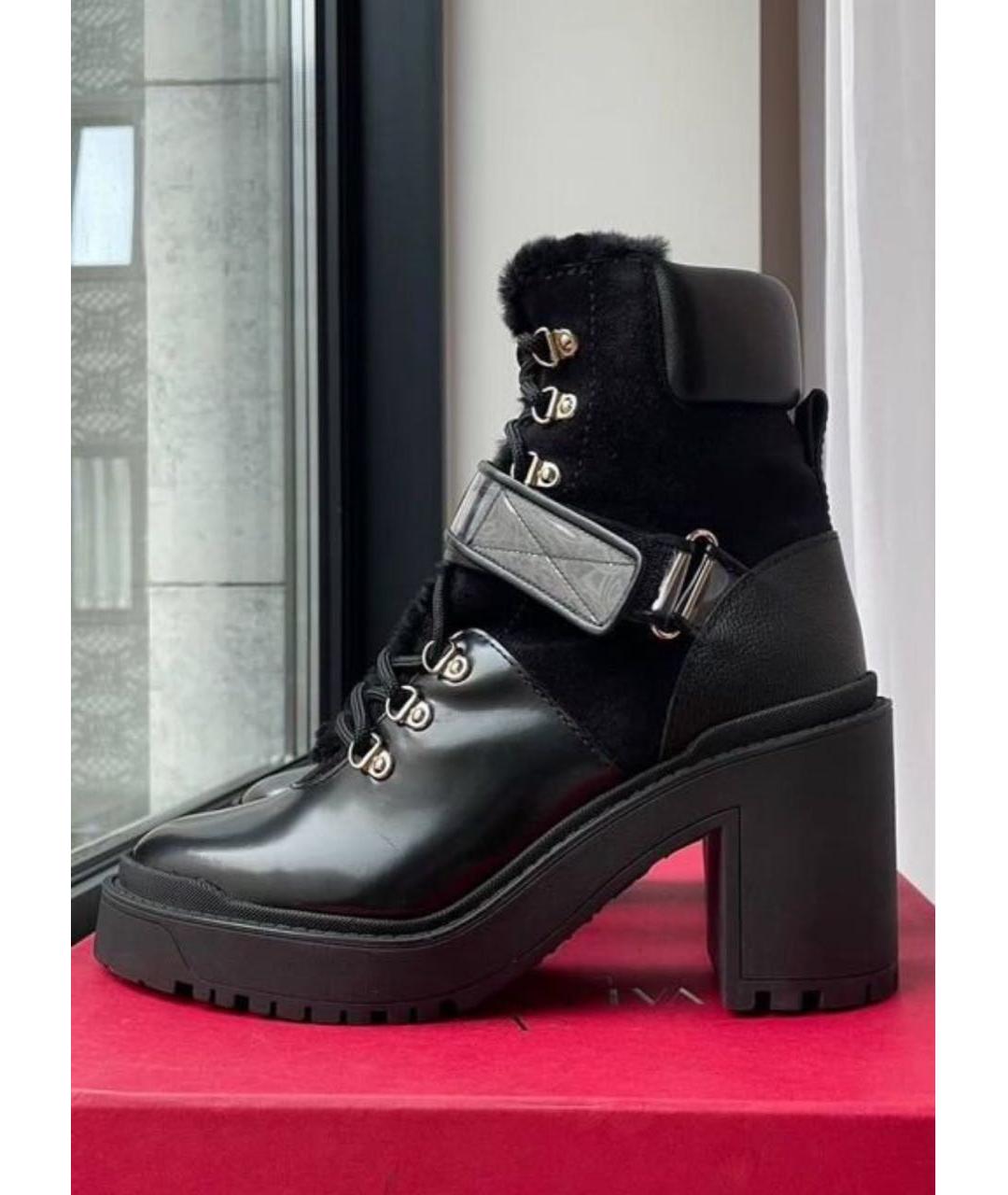 VALENTINO Черные кожаные ботинки, фото 2
