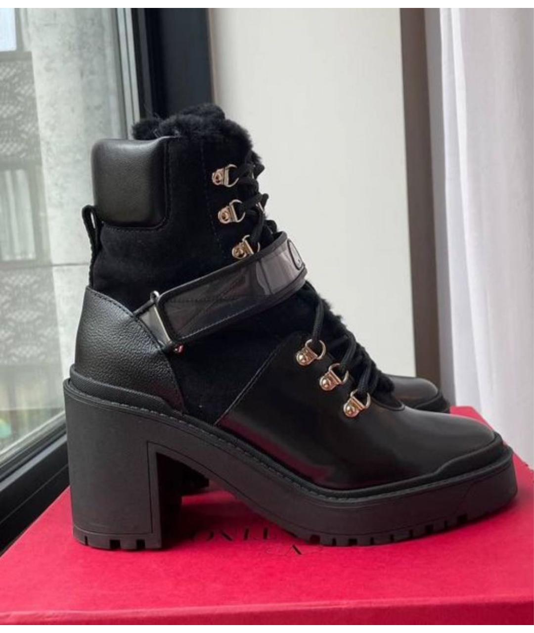 VALENTINO Черные кожаные ботинки, фото 9